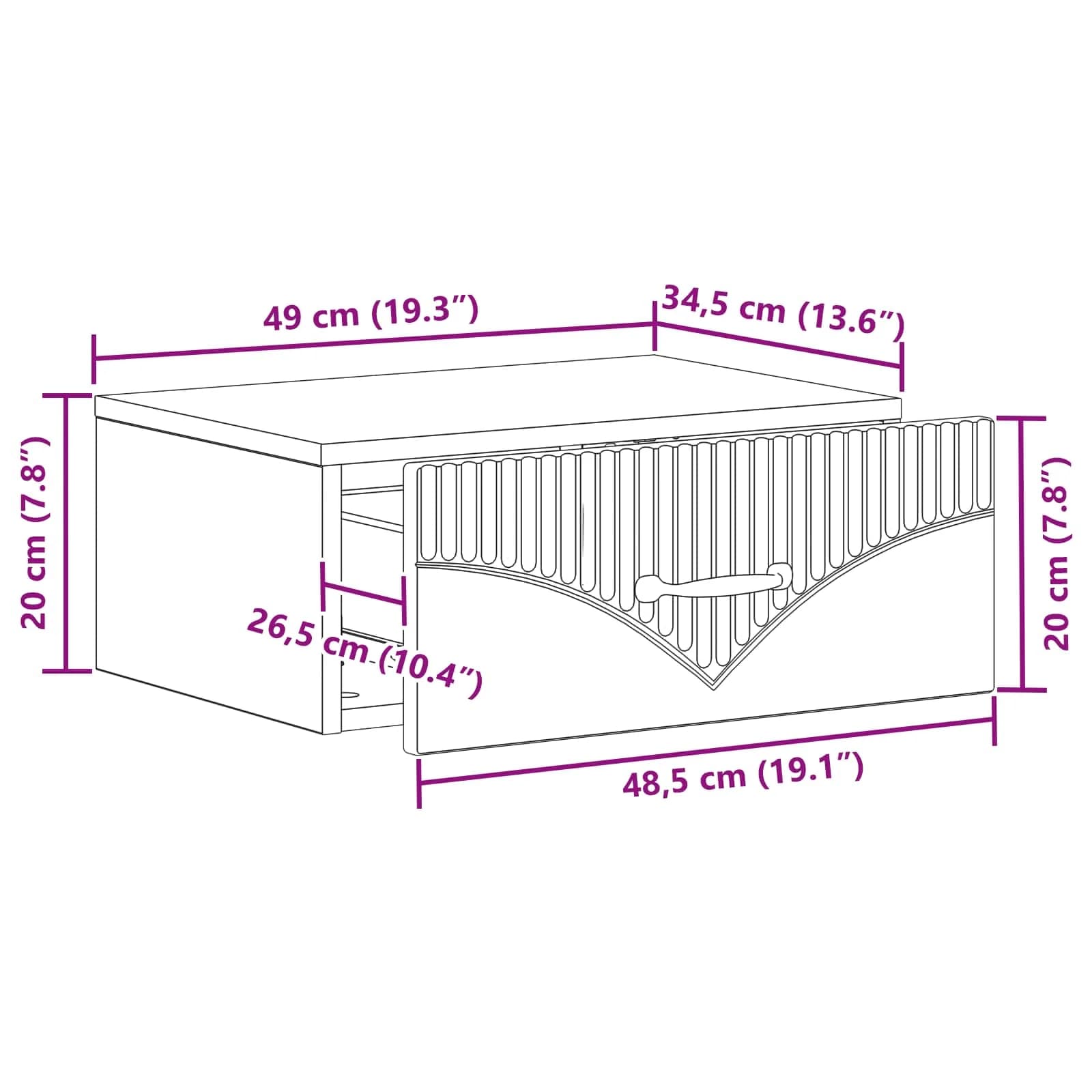 Stenski nočni omarici Star les 49 x 34,5 x 20 cm Inženirski les - slika 9