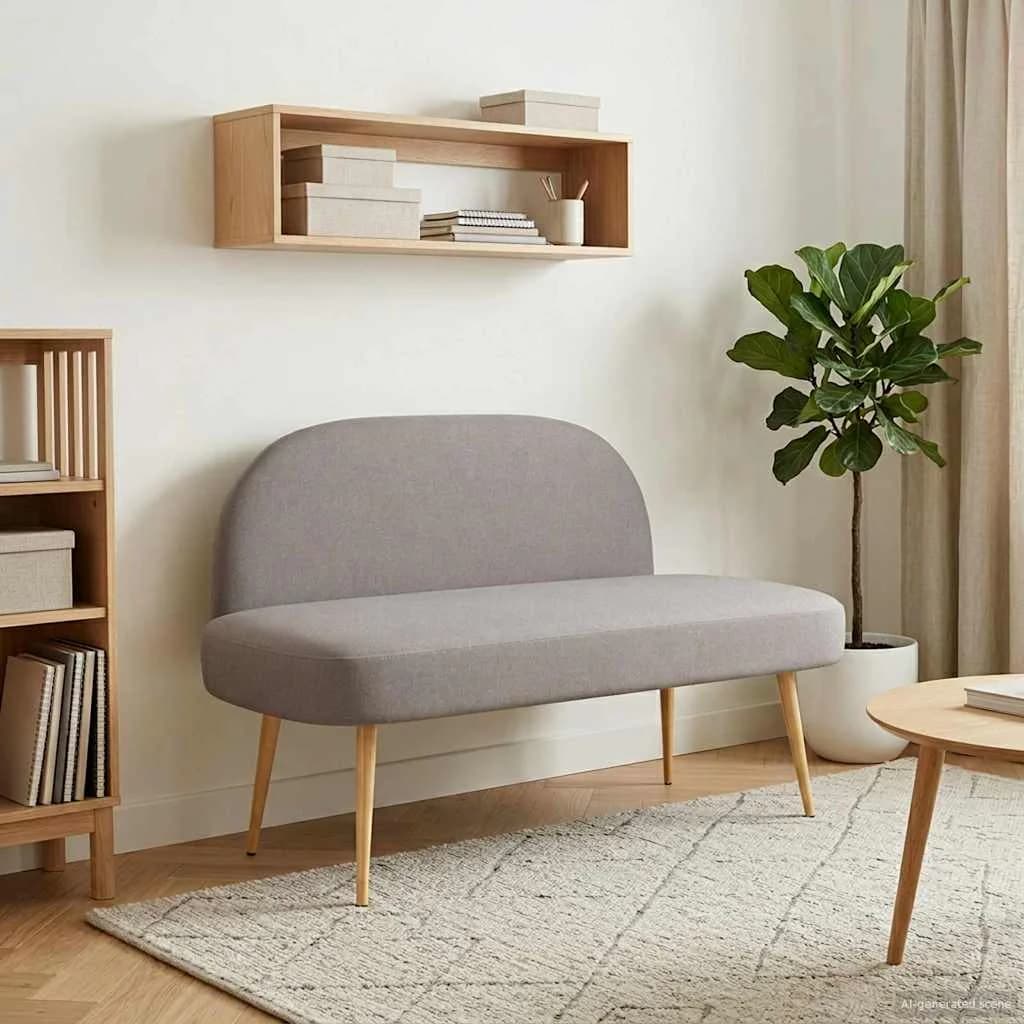 Oblazinjena klop z naslonom Taupe 110 x 60 x 76 cm Poliester