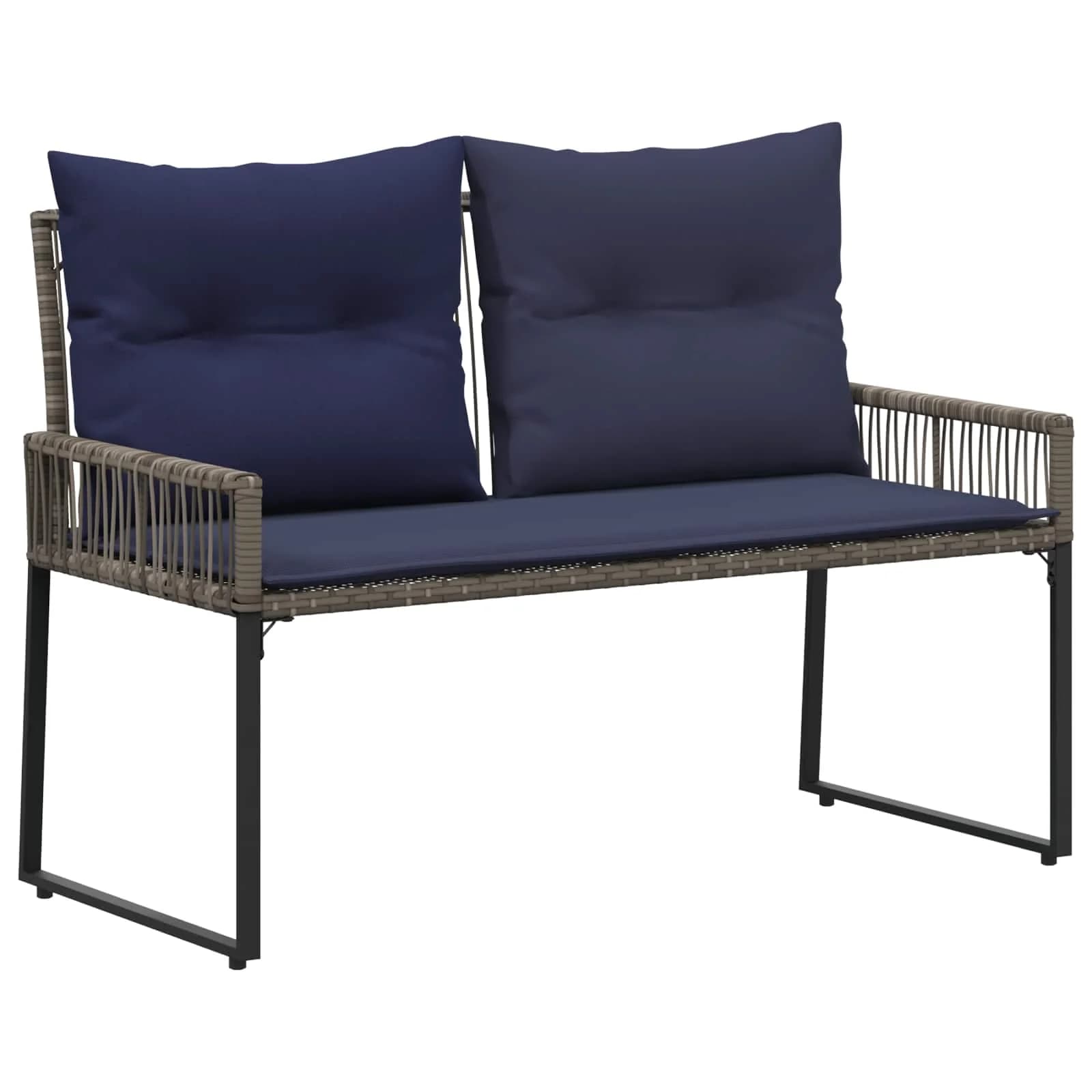 Zunanja klop 2 -Seater 4 kos 110 x 59 x 82 cm poli ratan - slika 2