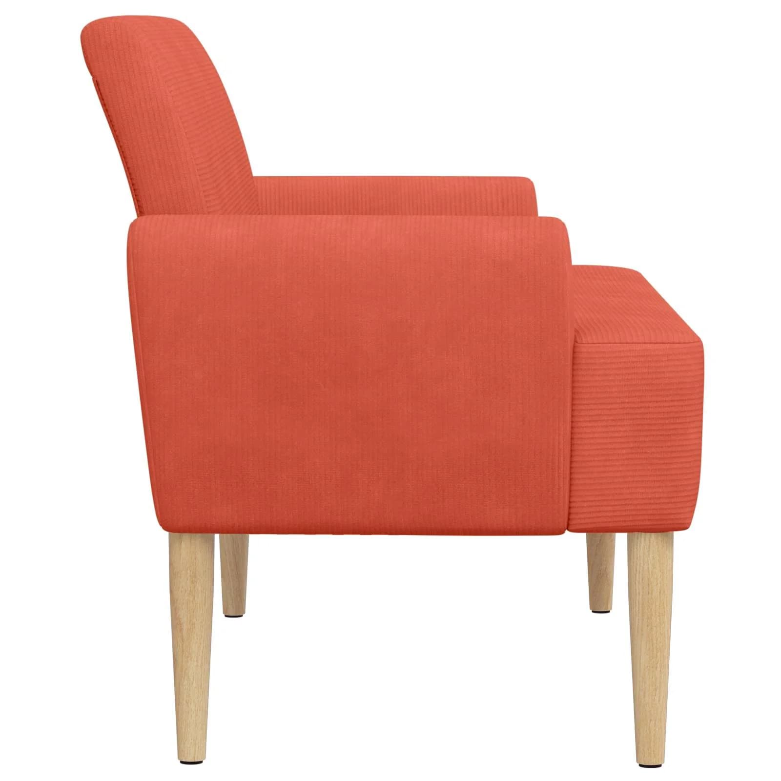 Dvojnica s gumbi Rdeče oranžna 116 x 67 x 81 cm Žametna tkanina - slika 4