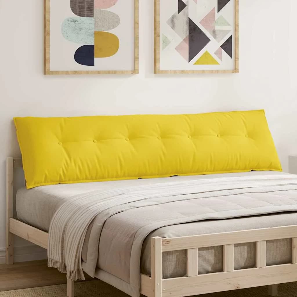 Poglavni vzglavnik Svetlo rumena 200 x 19 x 50 cm blago