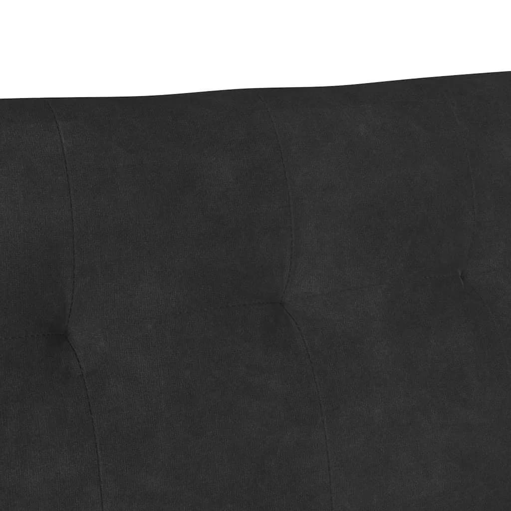 Chesterfield klop Črna 112 x 65,5 x 75 cm Žamet - slika 8