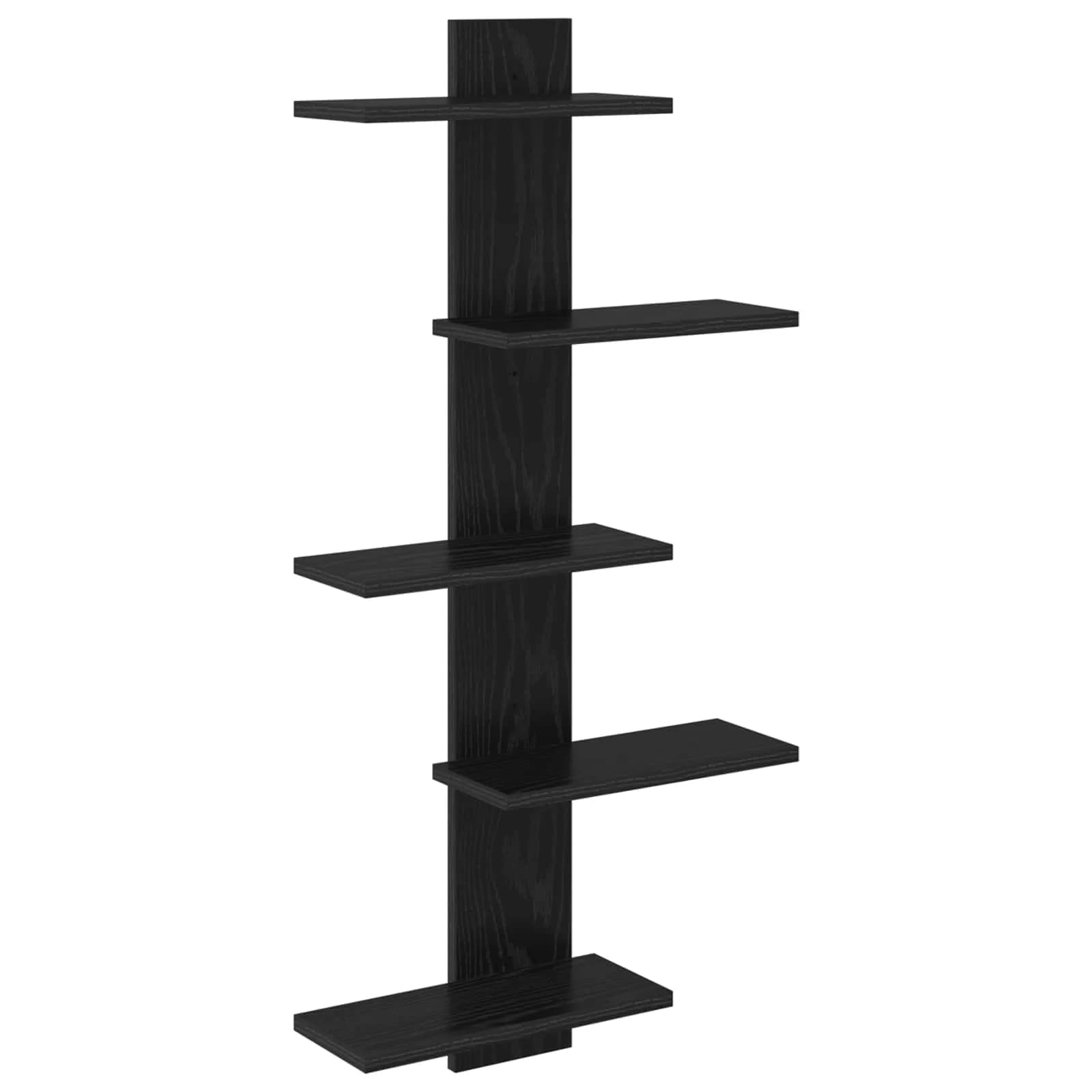 PrFloating Shelf Črni hrast 48,5 x 15 x 101 cm Inženirski les - slika 2