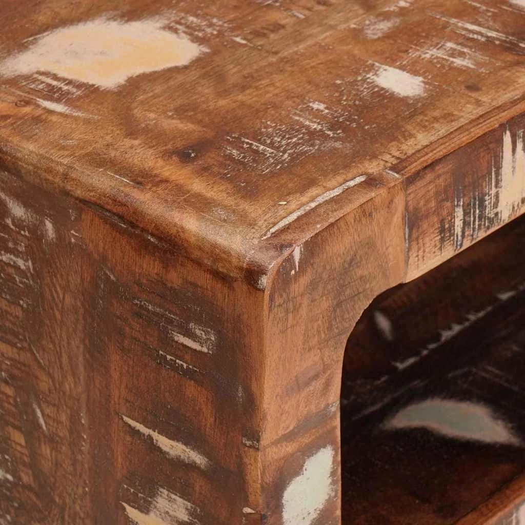 Stranska miza Rjava 40 x 32 x 46 cm Trdna obnovljena les - slika 7