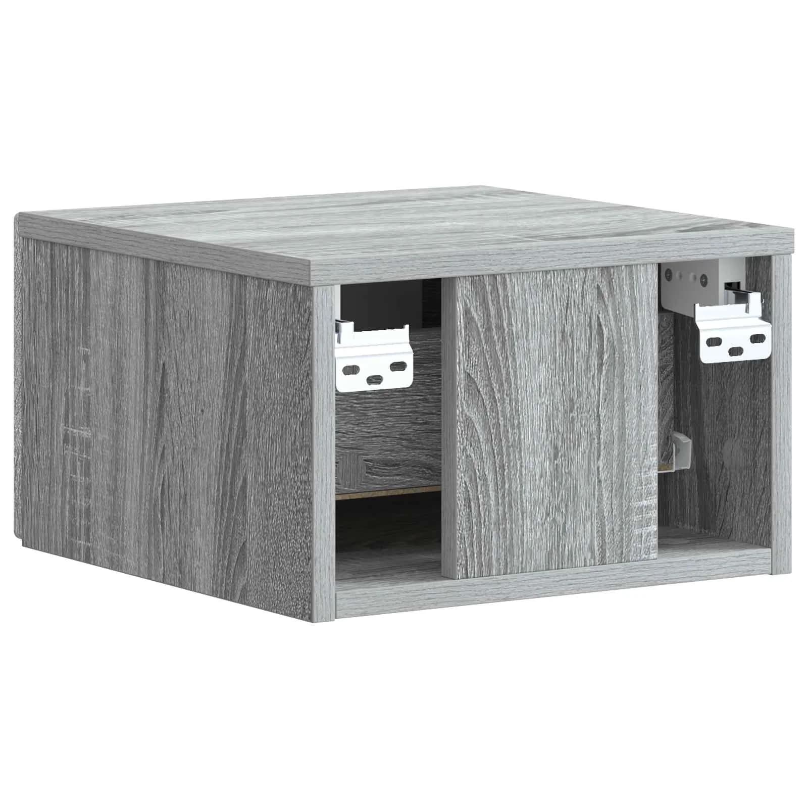Stenski nočni omarici 2 kos Siva Sonoma 33 x 34,5 x 20 cm - slika 9