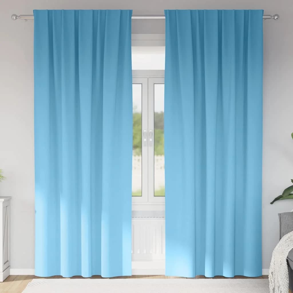 Zavese za zatemnitev z obroči 2 kos Sveta modra 225 x 140 cm