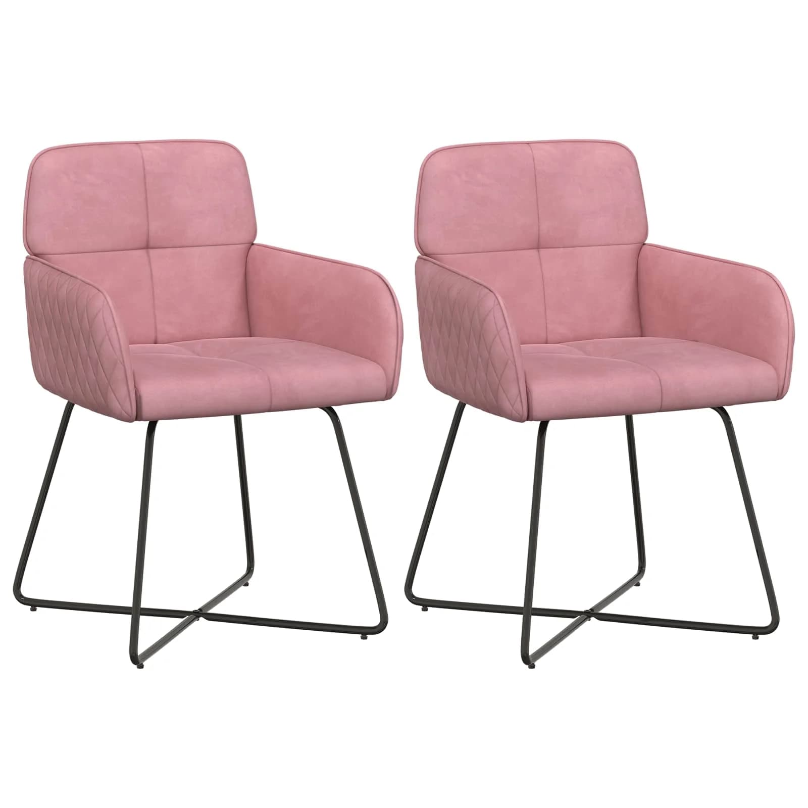 Jedilni stoli 2 kos Žamet Roza 59 x 56,5 x 86 cm - slika 2
