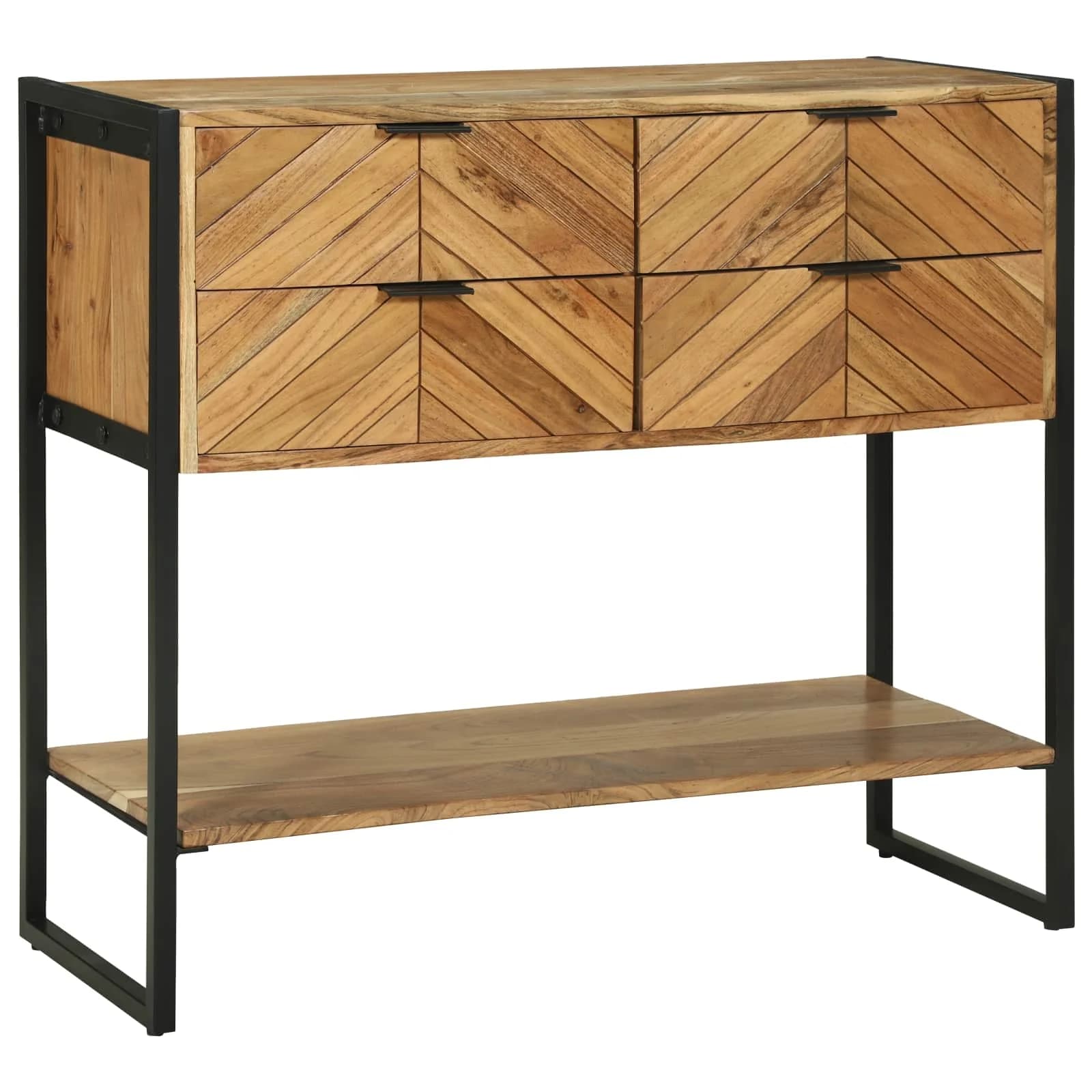Konzolna miza Rjava 90 x 35 x 80 cm Masiven les akacije - slika 3