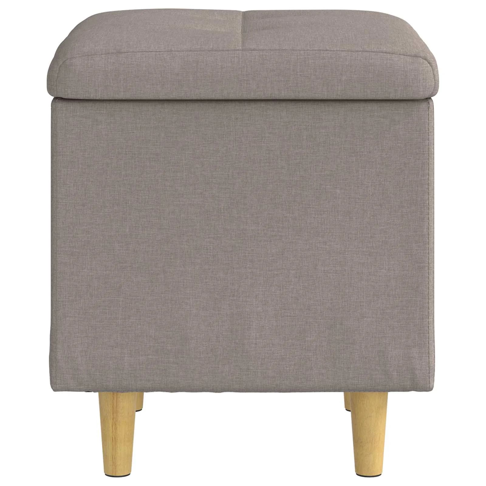 Shranjevalna tabureta z blazino Taupe 40 x 40 x 45 cm blago - slika 5