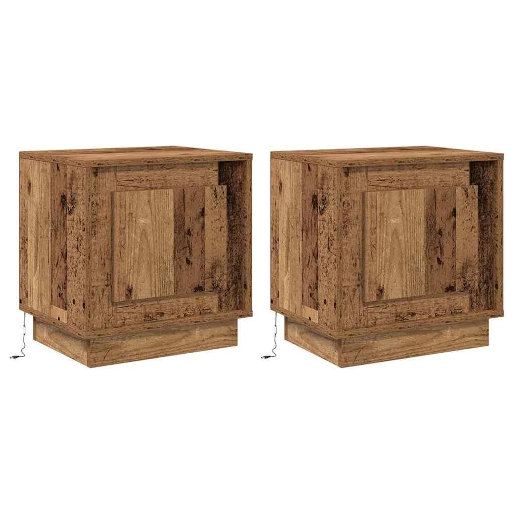 Nočna omarica 2 kos Star les 44 x 34,5 x 45 cm Inženirski les - slika 2