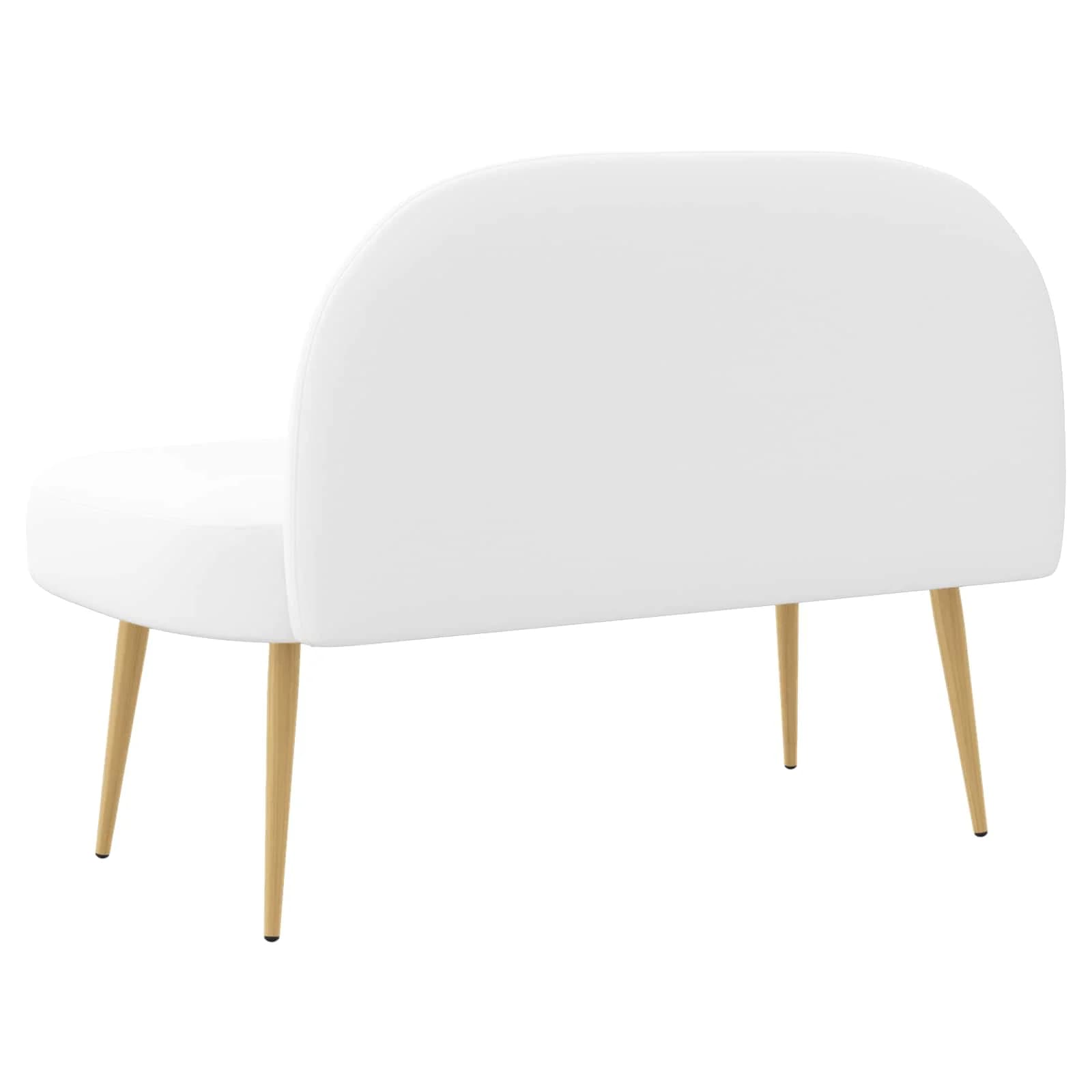 Oblazinjena klop z naslonom Bela 110 x 60 x 76 cm Poliester - slika 4