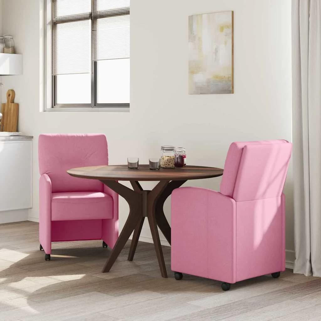 Jedilni stoli s kolesi 2 kos blago Roza 57 x 67 x 95 cm - slika 3