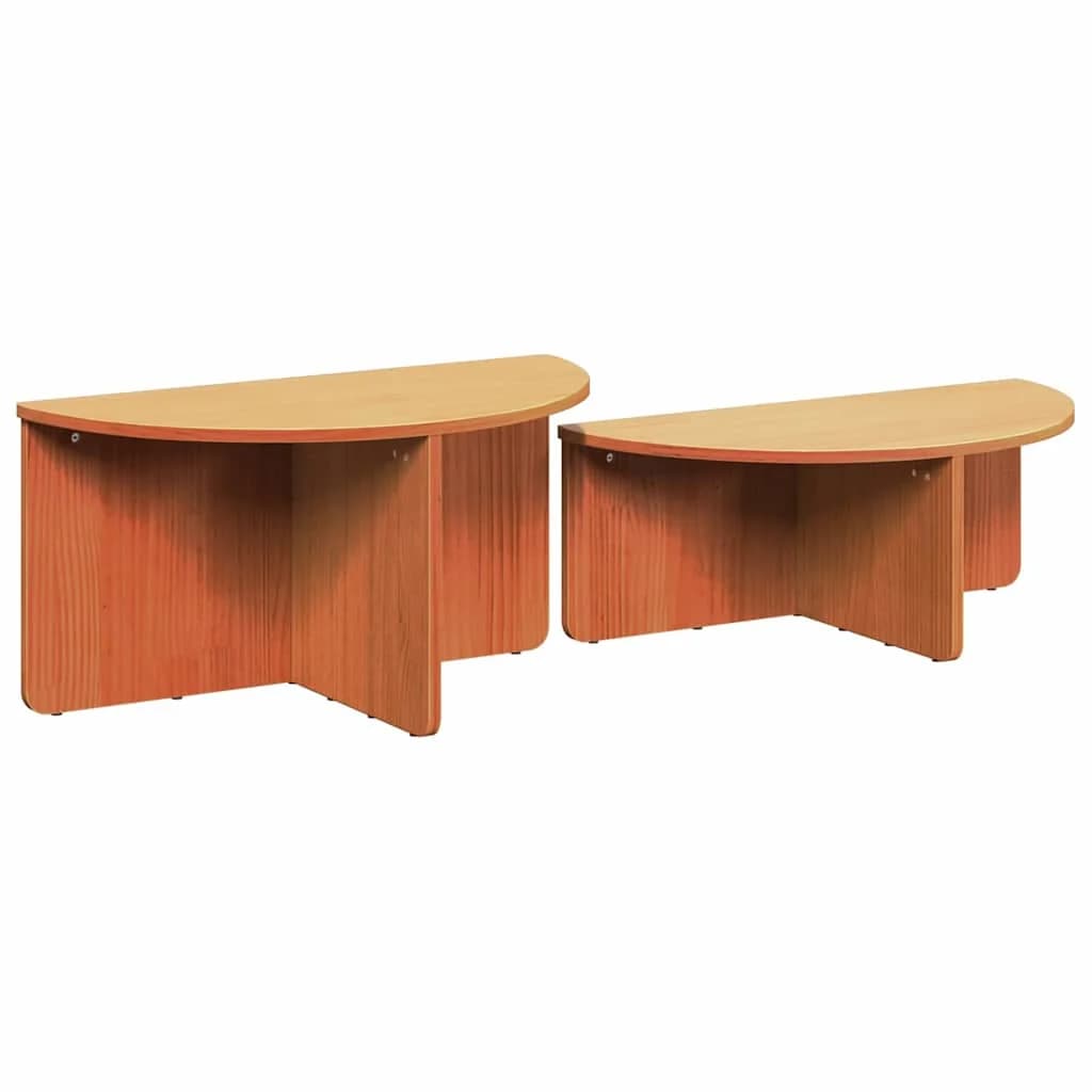 Klubska miza 2 kos Voskast rjav 79 x 39,5 x 40 cm - slika 6