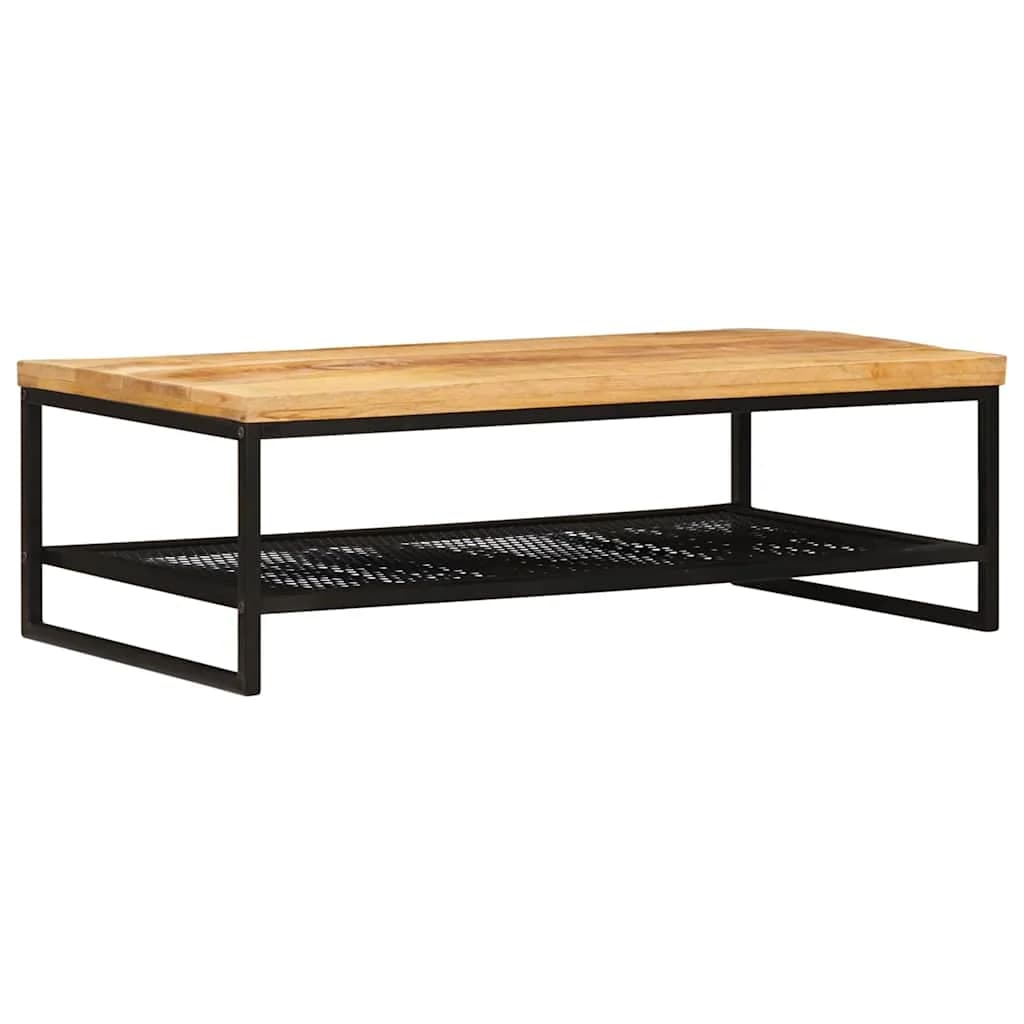 Klubska miza Rjava in črna 110 x 55 x 35 cm Masiven les manga - slika 2
