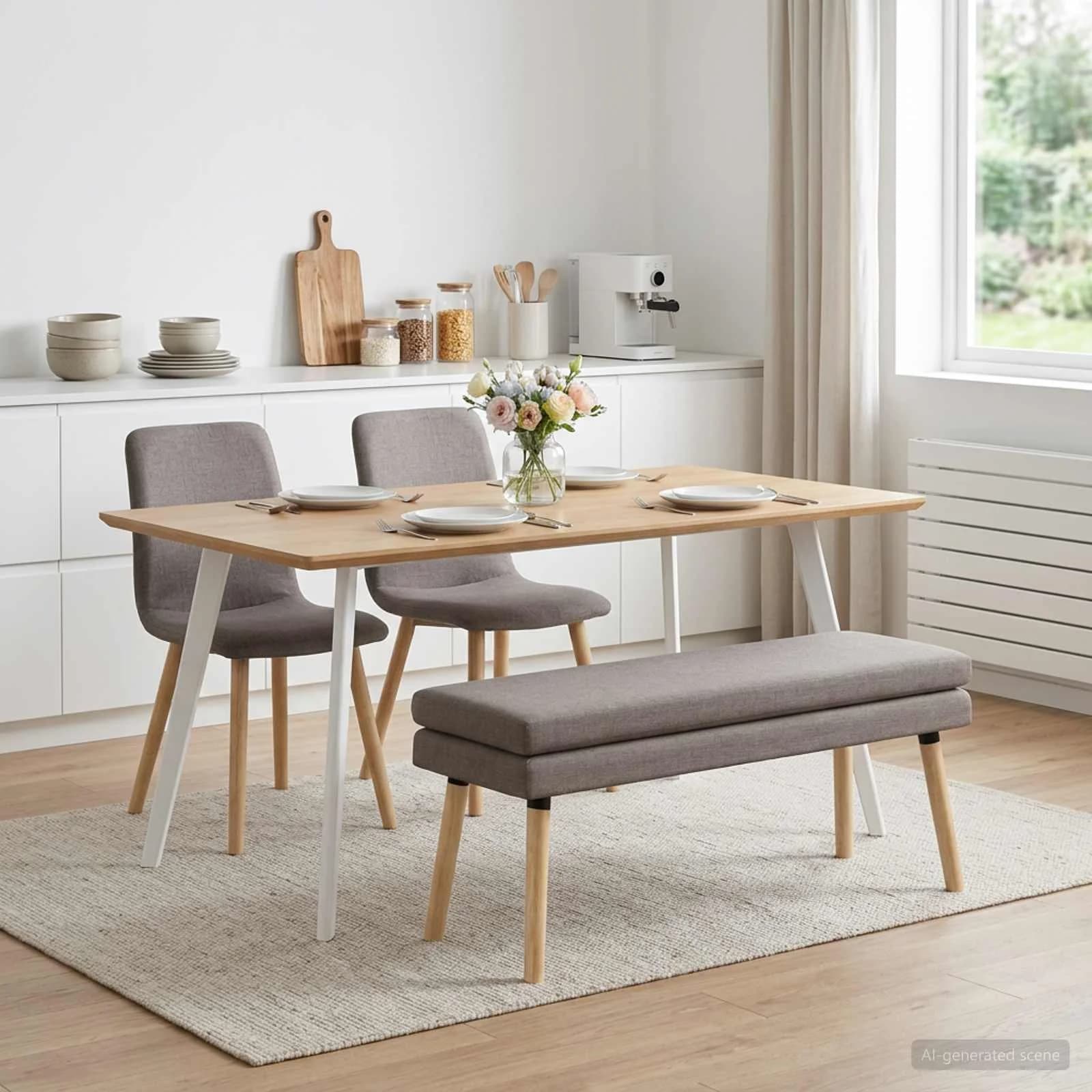 Dvojna klop Taupe 110 x 40 x 47 cm Blago - slika 3