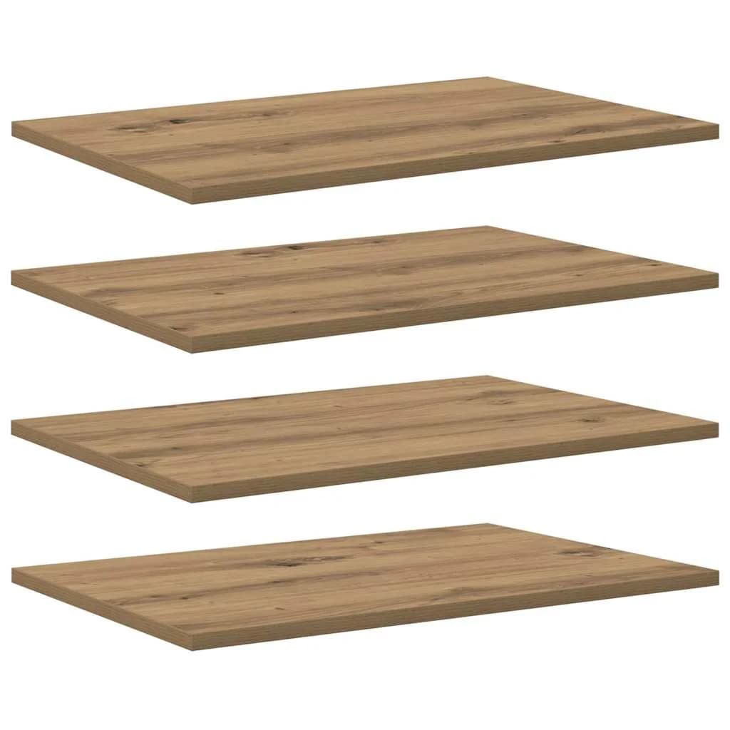 Polica za knjige 3 nivojev 4 kos 60 x 40 x 1,5 cm Rjava - slika 2