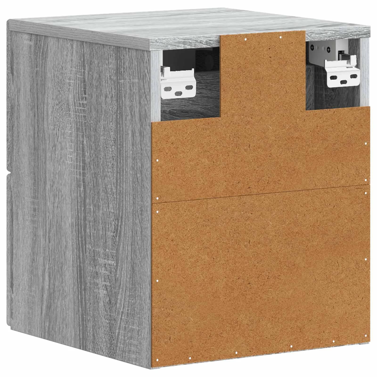 Stenski nočni omarici 2 kos Siva Sonoma 34,5 x 33 x 40 cm - slika 9