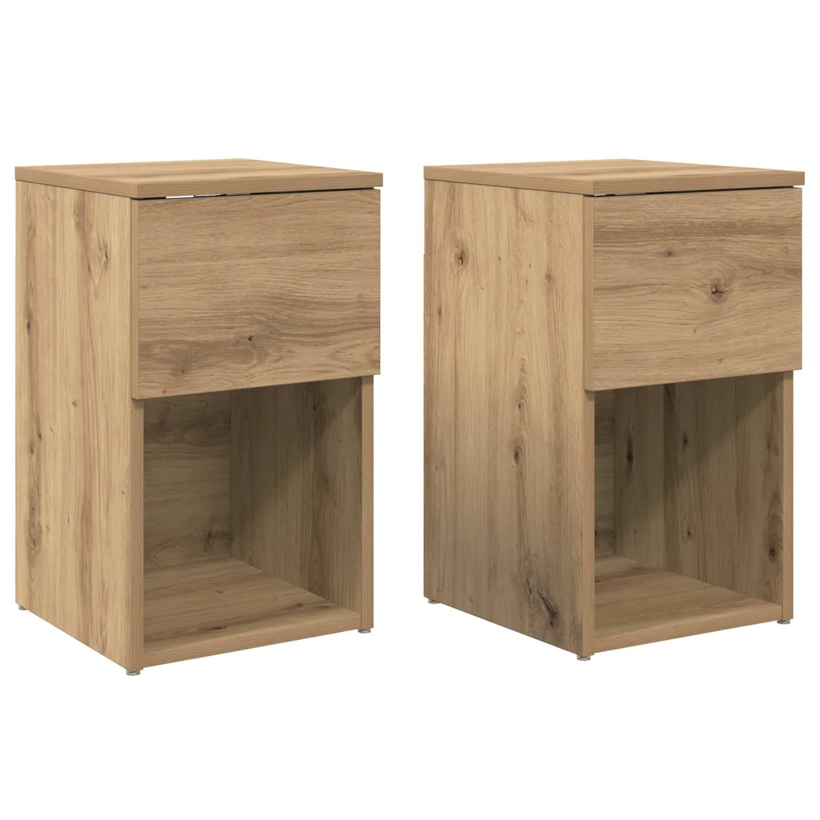 Posteljna omarica 2 kos Artisan hrast 29 x 31,5 x 49 cm - slika 2
