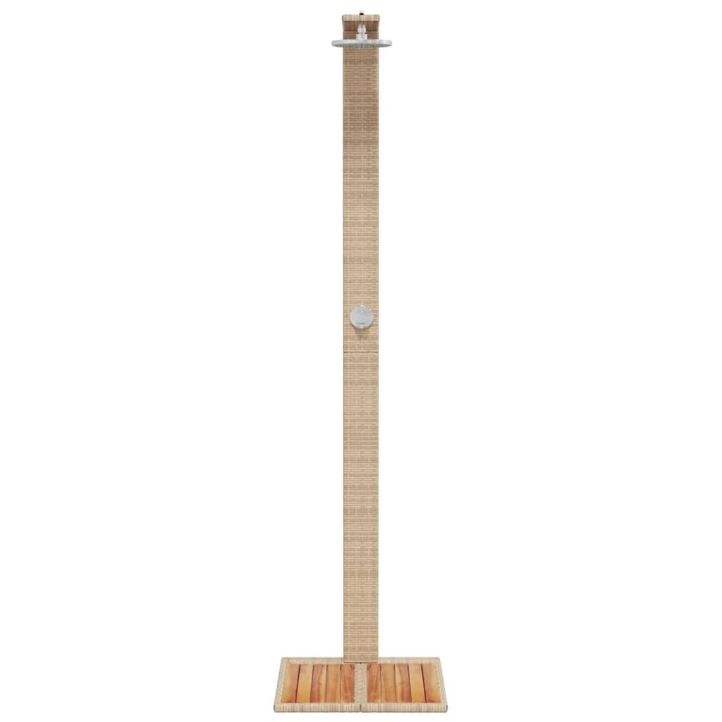 Zunanji tuš bež 50x55x224 cm poli ratan in akacijev les - slika 5