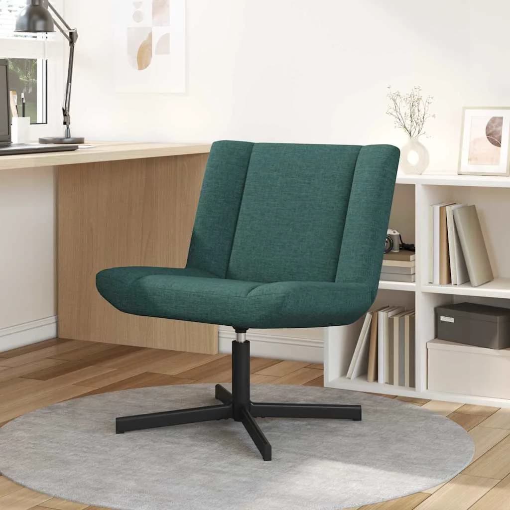 Vrtljiv stol Temno zelena 63 x 75 x 76 cm blago
