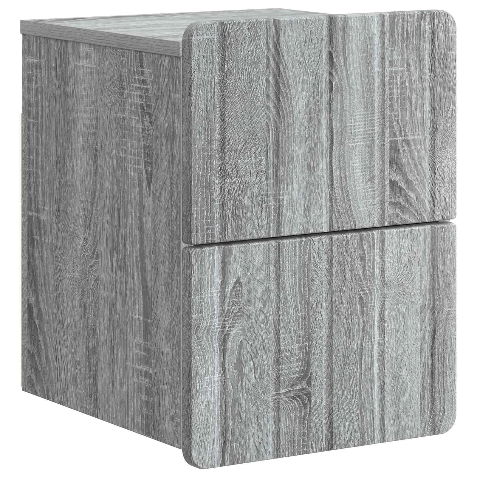 Stenski nočni omarici s predalom Siva Sonoma 33 x 34,5 x 43 cm - slika 2