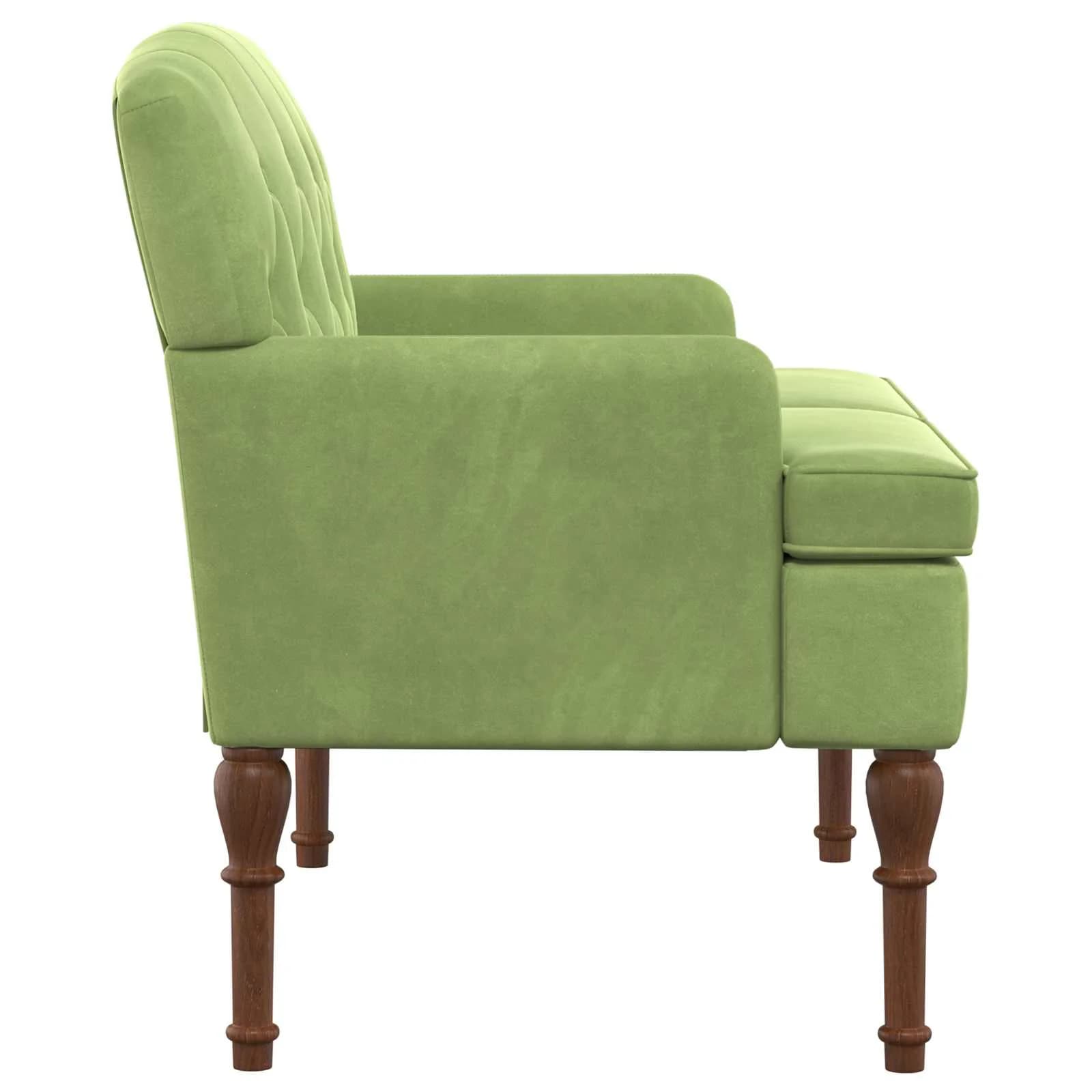 Dvojnica s gumbi Svetlo zelena 111 x 65 x 79 cm Žamet - slika 4