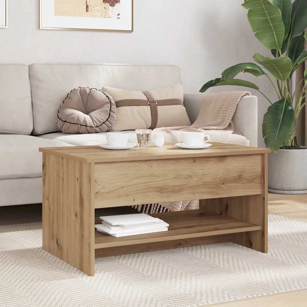 Klubska miza Umetni hrast 80 x 50,5 x 41,5 cm Inženirski les - slika 4