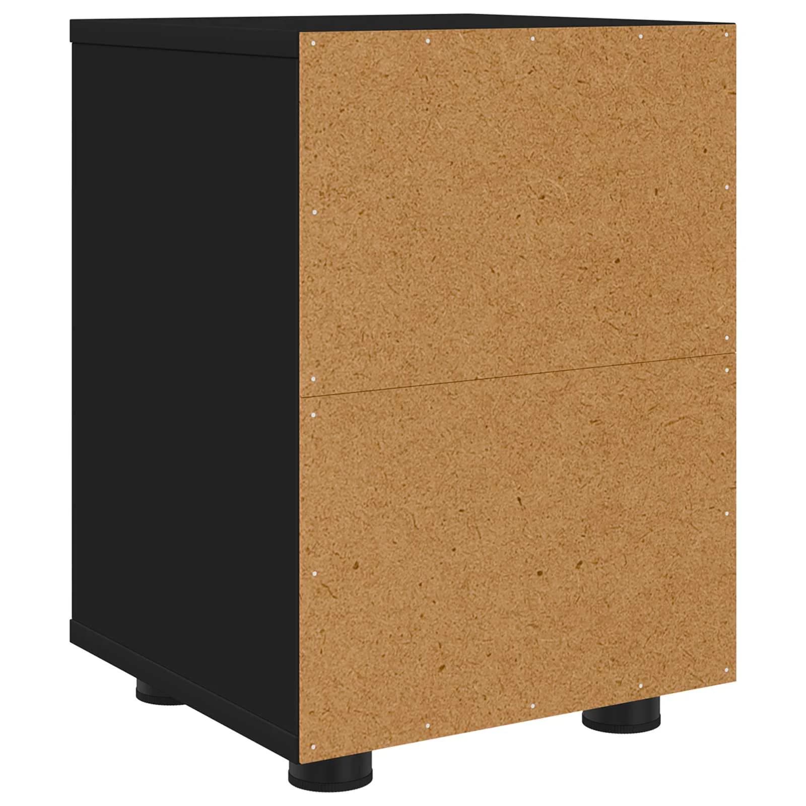 Posteljne mize 2 kos Črna 30,5 x 30 x 43 cm Inženirski les - slika 8