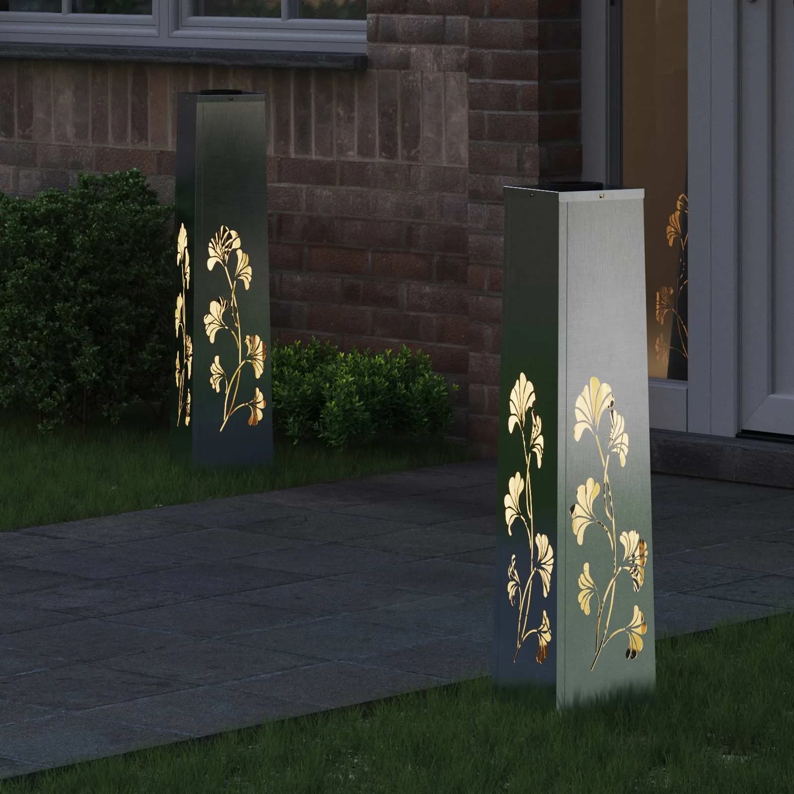 Solarno LED svetilo za pot 2 kos Toplo bela 18 x 18 x 80 cm - slika 3
