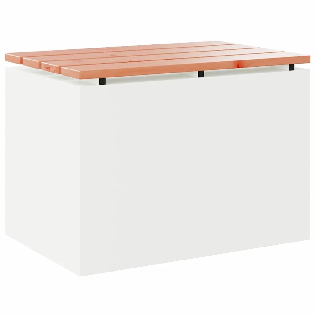 Vrtna klop Bela 60 x 40 x 43 cm Jeklo - slika 2