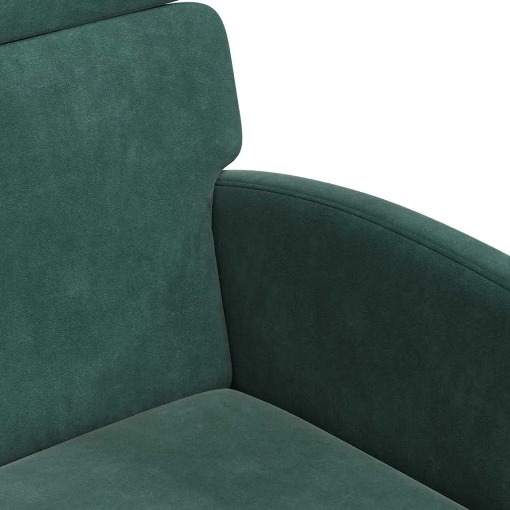 Jedilni stoli s kolesi 2 kos Žamet Temno zelena 58 x 65 x 98 cm - slika 7