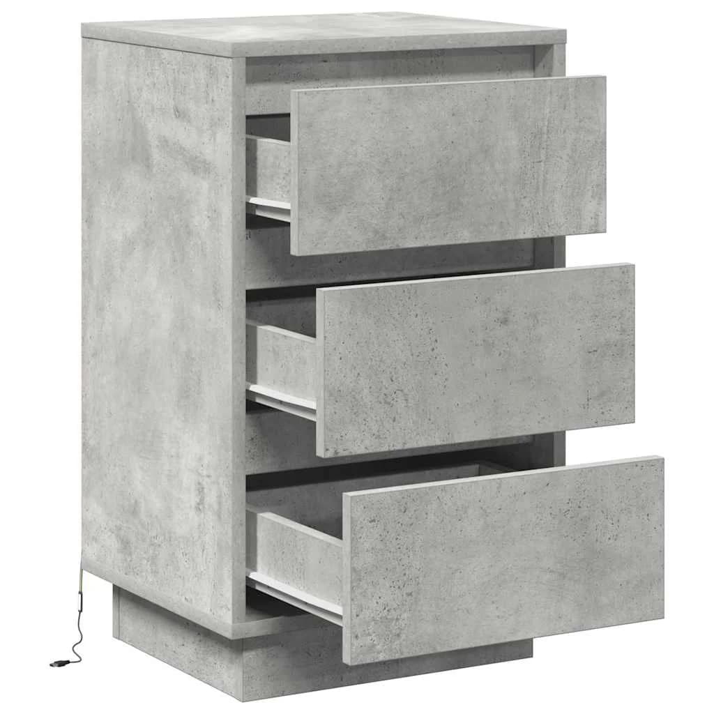 Nočna omarica Betonsko siva 39 x 34,5 x 65 cm Inženirski les - slika 6