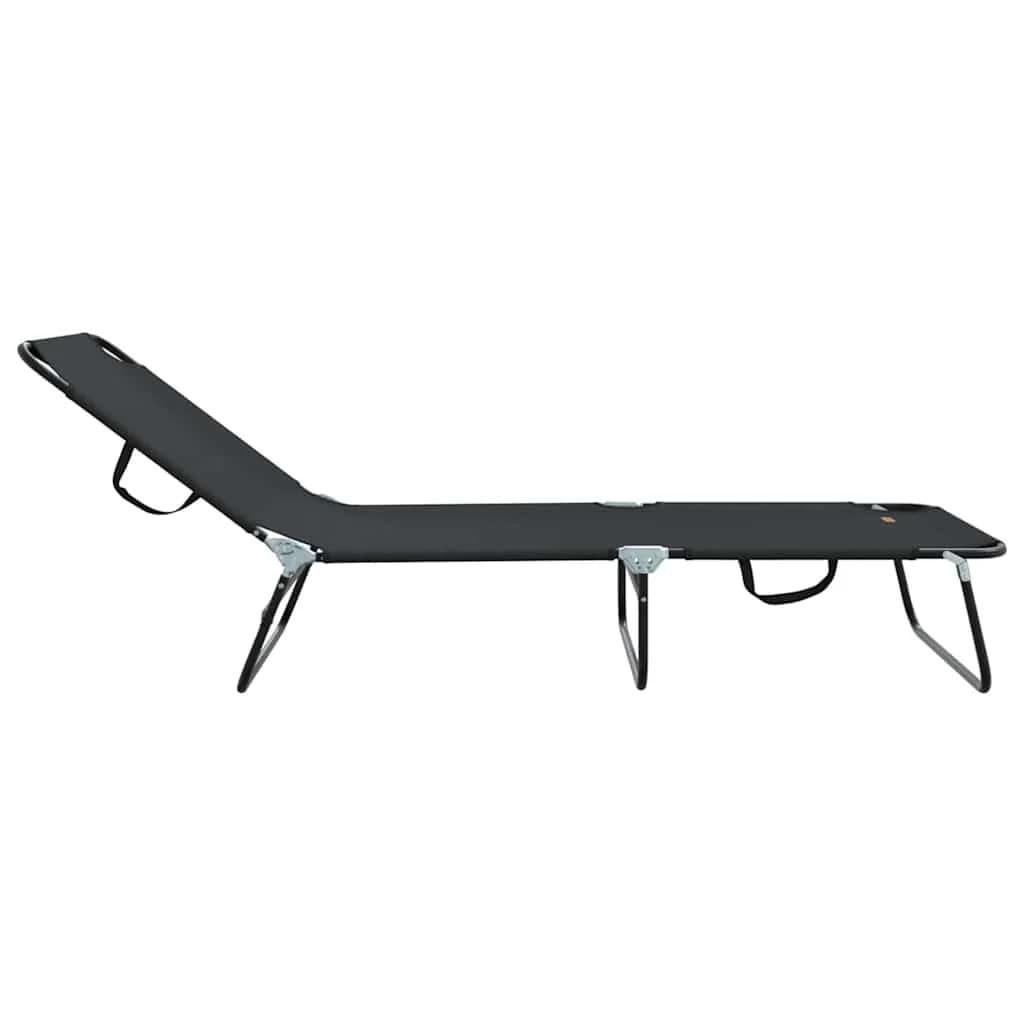 Zložljiv ležalnik Črna 188 x 57 x 86,5 cm Poliester - slika 5