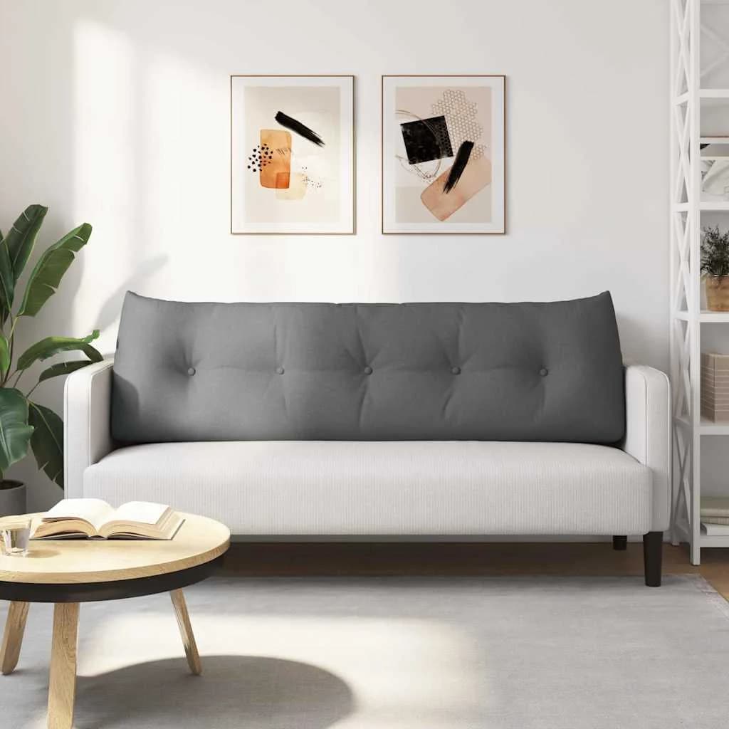 Poglavni vzglavnik Temno siva 160 x 24 x 50 cm blago - slika 4