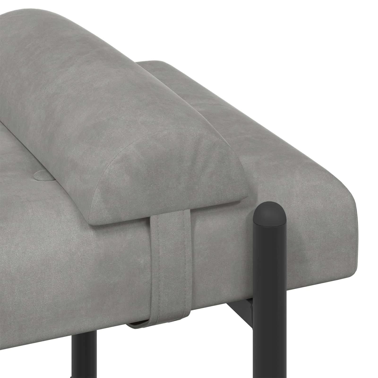 Klubska klop z gumbi in vzglavniki Svetlo siva 110 x 40 x 46 cm - slika 7