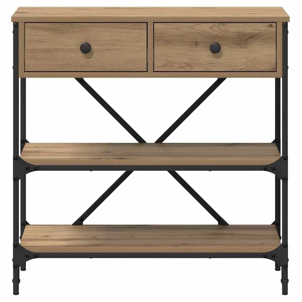 Konzolna miza Rjava 75 x 34,5 x 75 cm les - slika 6