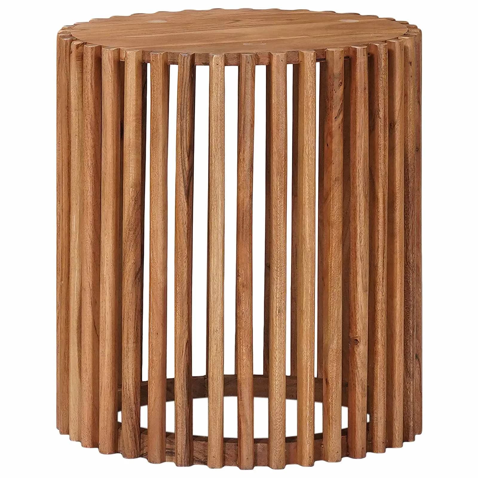Ročno izdelan set stranskih miz 2 kos Teak rjava - slika 4