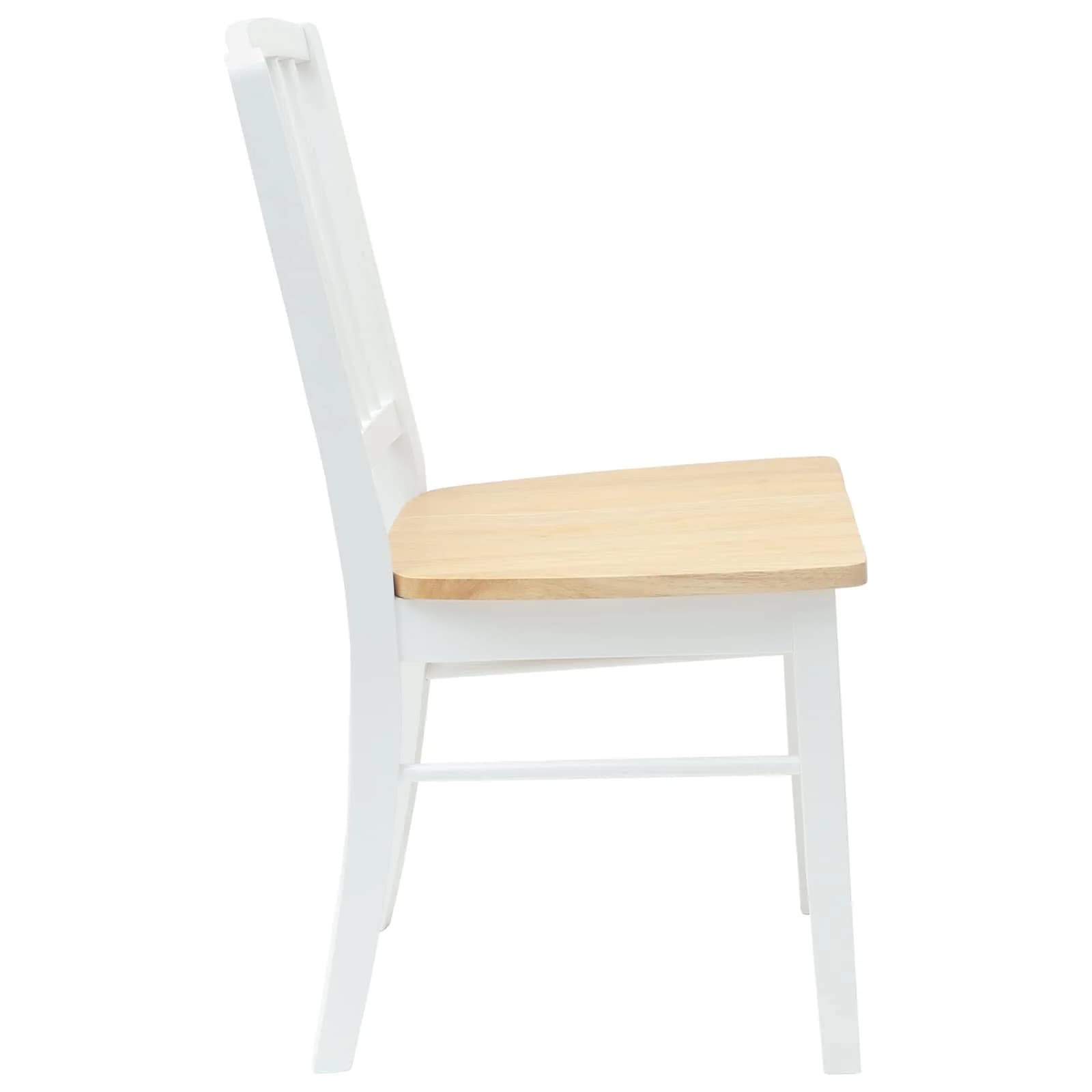 Jedilni stoli 2 kos Masivno gumovo les Bela 50 x 52,5 x 91 cm - slika 6