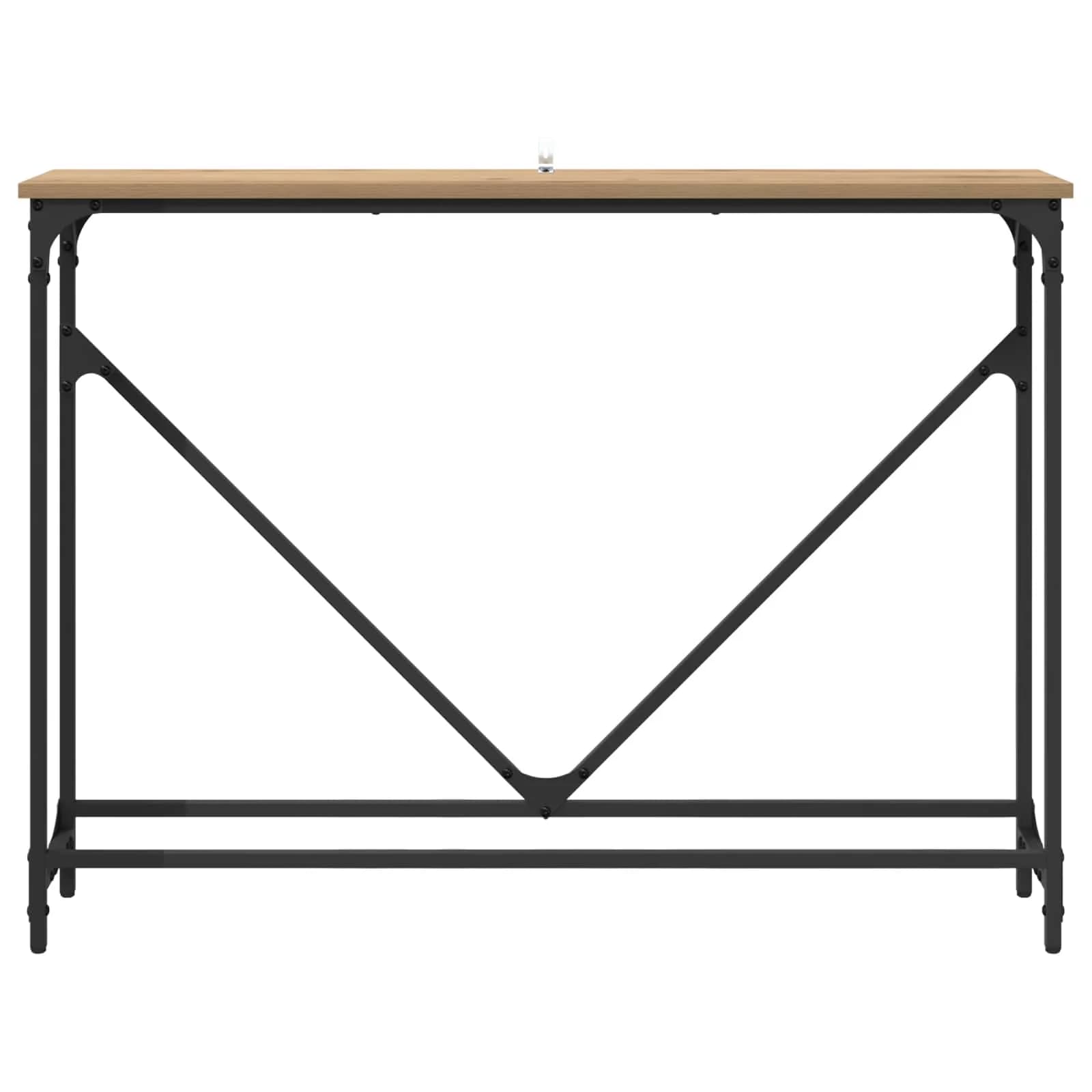 Konzolna miza Umetni hrast 102 x 23 x 75 cm Inženirski les - slika 5