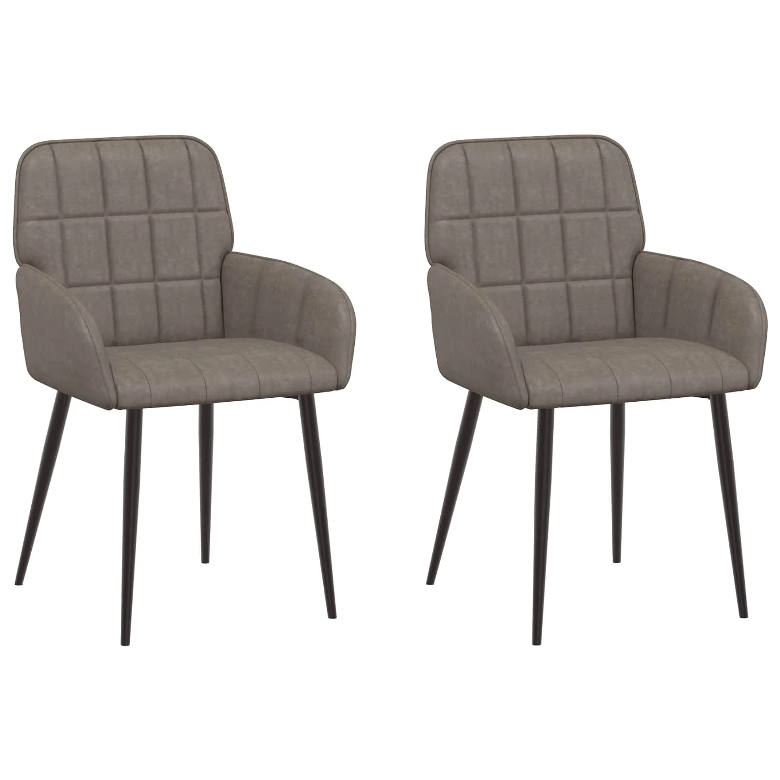 Jedilni stoli 2 kos Umetno usnje Siva 57 x 50 x 85 cm - slika 2