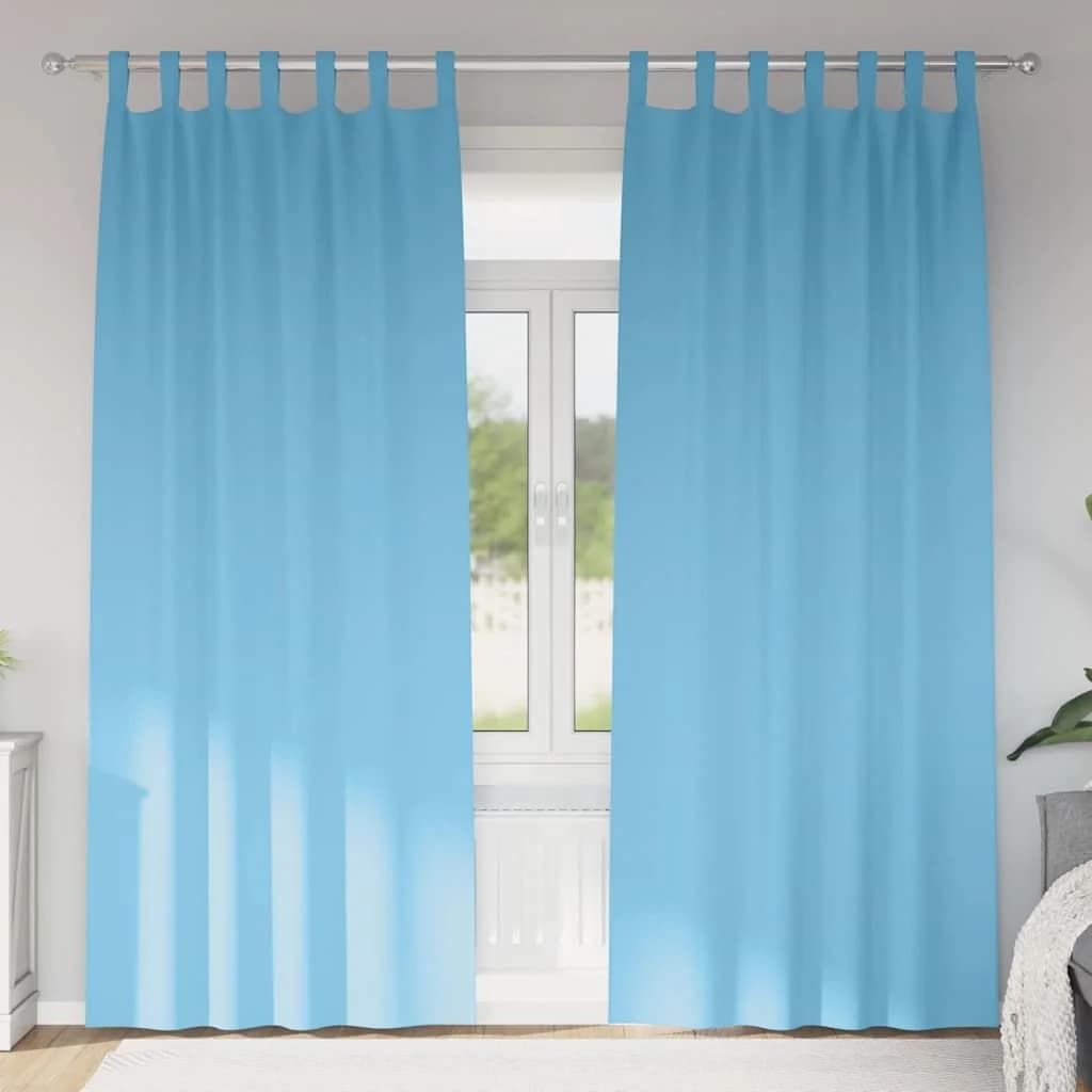 Zavese za zatemnitev z obroči 2 kos Sveta modra 245 x 140 cm
