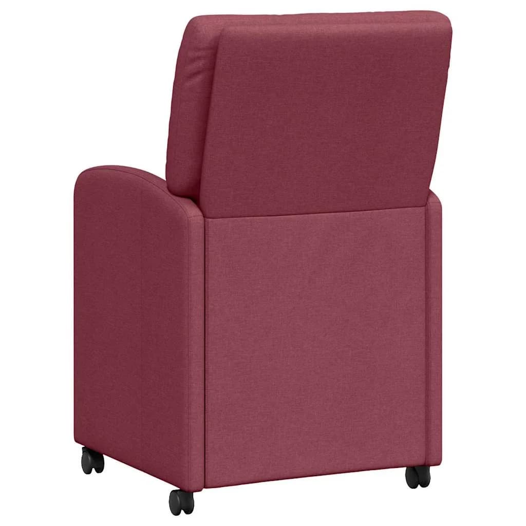 Jedilni stoli s kolesi 2 kos blago vinsko rdeča 57 x 67 x 95 cm - slika 6