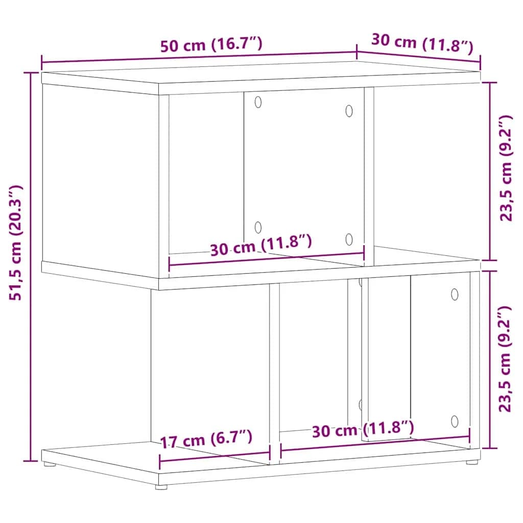 Nočna omarica 2 kos Črna Orehovina 50 x 30 x 51,5 cm - slika 12