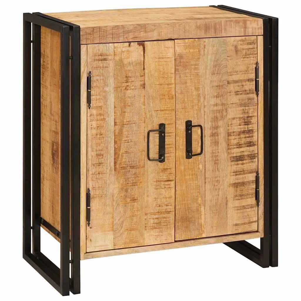 Nočna omarica Rjava 66 x 35 x 76 cm Trd, grob mango les - slika 3