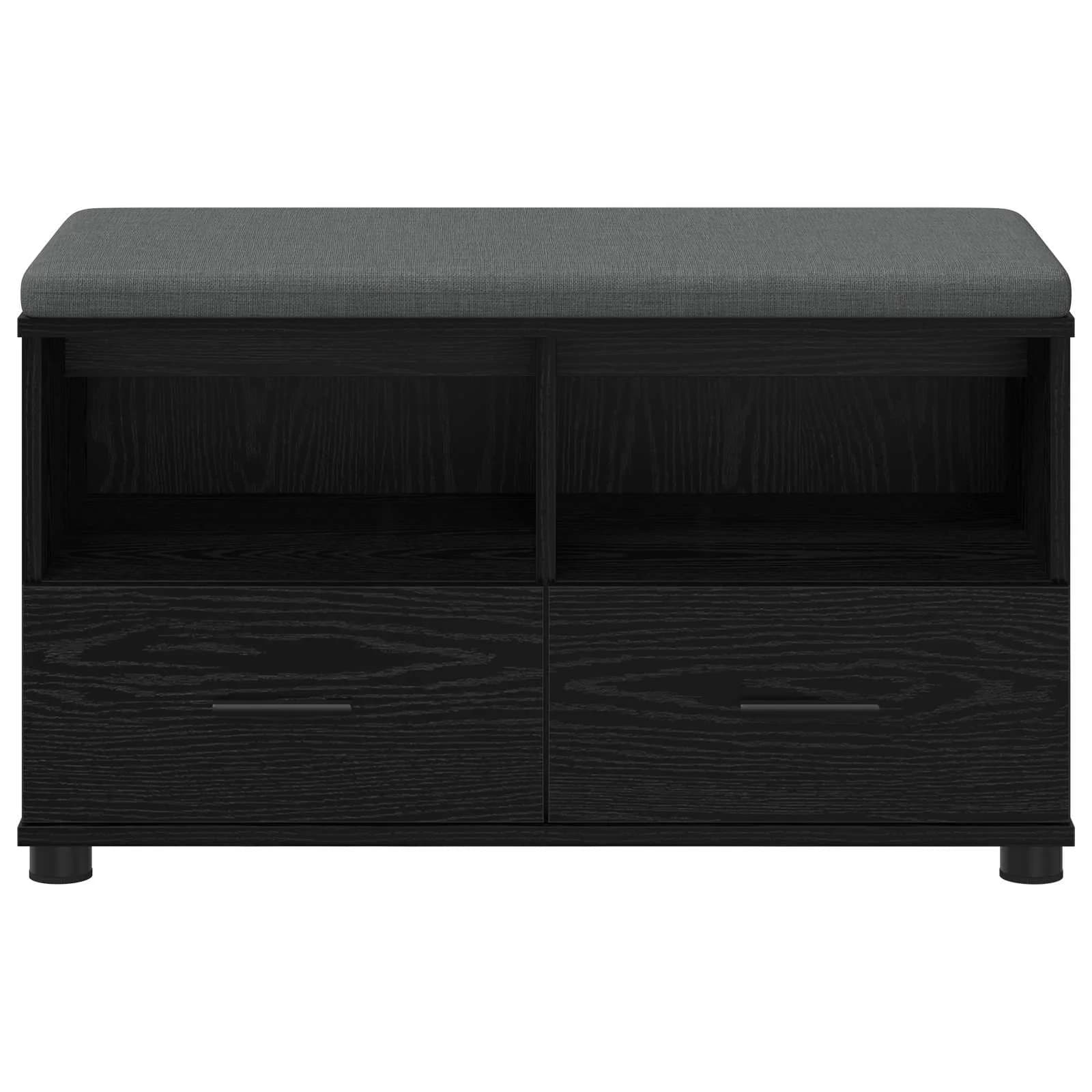Haldna klop Črni Hrast 80 x 38 x 46 cm Oblikovan Les in Tkanina - slika 6
