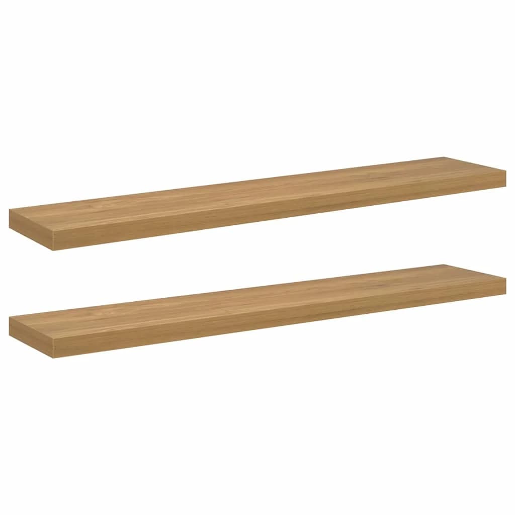 Stenska polica Montaža za steno 2 kos Rjava 120 x 23,5 x 3,8 cm - slika 2