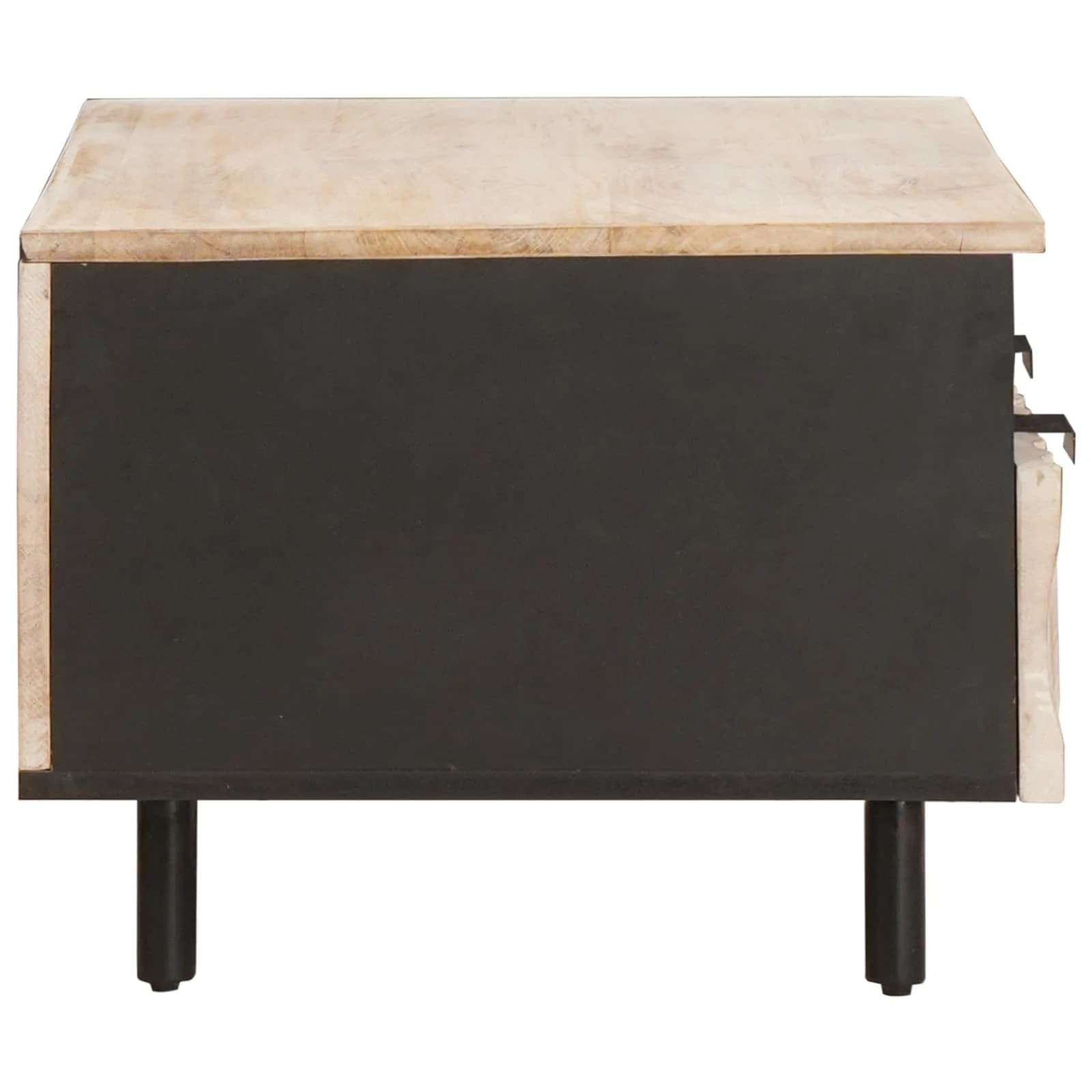 Klubska miza s predalom Bela 80 x 54 x 40 cm Masiven les manga - slika 4