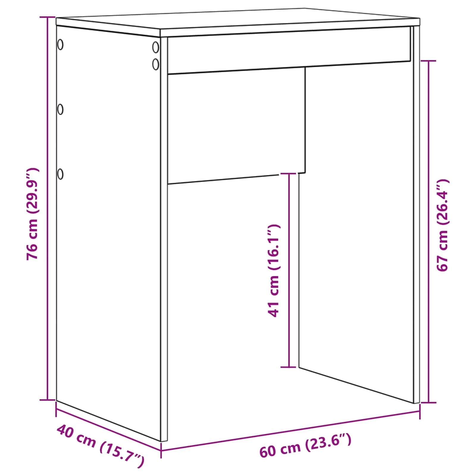 Miza Bela 60 x 40 x 76 cm - slika 11