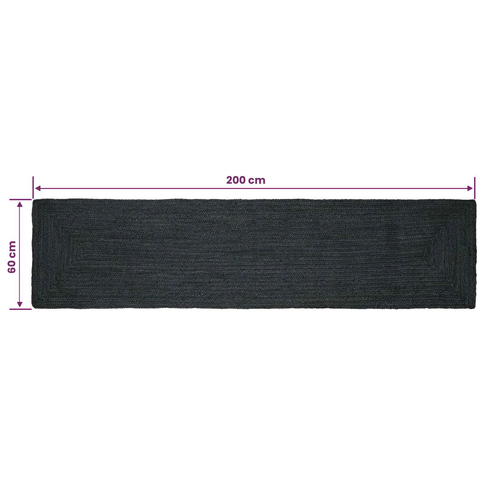 Preproge za površine Pravokotna Temno siva 60 x 200 cm Juta - slika 8