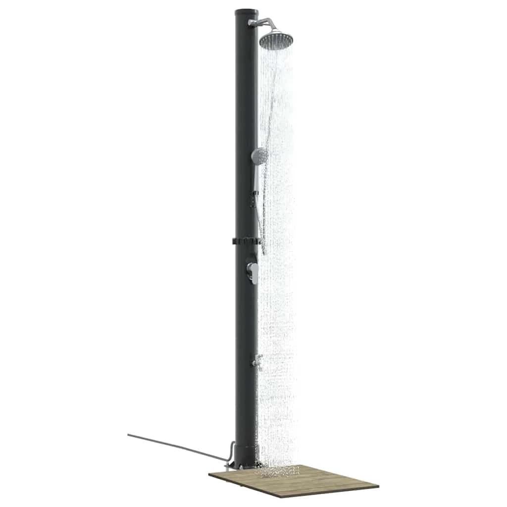 Zunanja sončna prha Črna 217 cm PVC in aluminij - slika 3